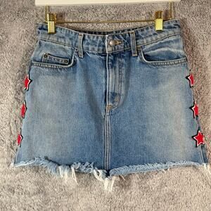 Car Mar Denim Los Angeles Colin Star Mini Skirt Straight 28
